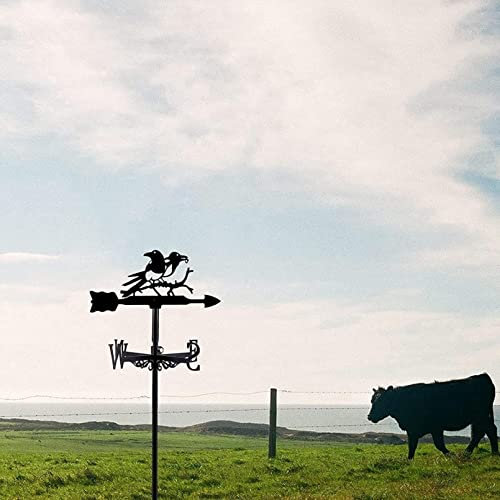 Veleta Estilo Europeo Techo de Hierro Forjado Techo Veleta Decoración de Techo Veleta Kit de indicador de dirección del Viento Jardín al Aire Libre Césped Soporte de Metal Veleta de Caballo.