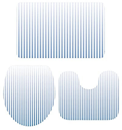 Ahdyr pezzi tappeti da bagno set blu e bianco sfumato gessato morbido tappeto antiscivolo tappetino contorno e coperchio per v a a e bagno