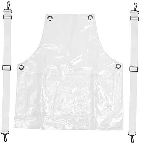 minkissy Friseurschürze Transparent Unisex Verstellbare Schürze Für Haarstylisten Wasserabweisend Und Ölbeständig Für Salon Restaurant Gartenarbeit