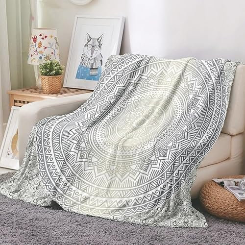 EHOMERY Cobija Manta De De Invierno Gruesa Cobija Blanca Manta Sofa Grande Algodon Colcha Fina Verano Mandala Manta Camping Mantas Decorativas Suaves Y Cómodas Gris 100x70cm