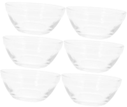 GOOHOCHY 6pièces Bols Verre Transparents Empilables Récipients Pour Gelées Et Desserts Résistants Aux Chocs Thermiques