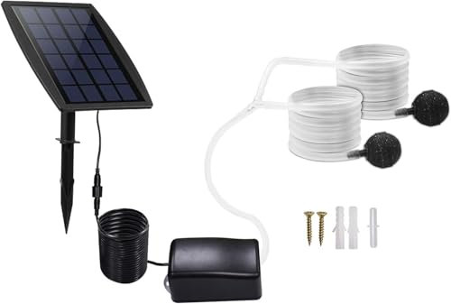 Solar Sauerstoffpumpe, 2.5 W 6V SolarTeichbelüfter, 3 Arbeitsmodi SolarSauerstoff pumpe mit 2200mAh Akku, Leise Einstellbar Aquarium Luftpumpe Sauerstoffpumpe für Teich Gartenteich Angeln im Freien