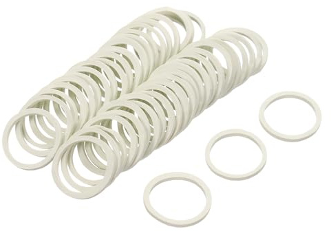 sourcing map 100 Pack Rubber Band Stretchable Rubber Elastic Band White 15mm x 1.4mm Hair Rubber Bands for Home Office
