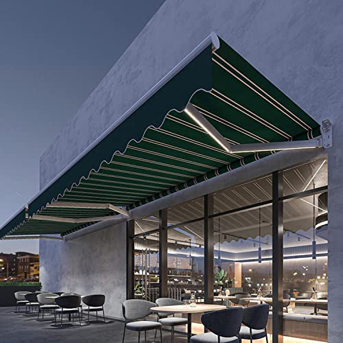 CCKUHN Tenda da Sole Retrattile per Patio, Tenda da Sole per Esterni Doppio Uso Elettrica/Manuale, Tenda da Sole Pieghevole Fai-da-Te Anti-UV e Impermeabile per Terrazza Balcone Cortile R