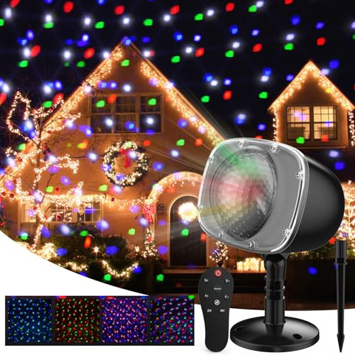 Christmas Snowfall Projector Lights,Rusoso Holiday Projector Lights,15 Colors Indoor Outdoor Holiday Lights Remote Control for Halloween Xmas Party Wedding Garden Landscape Halloween Decoration
