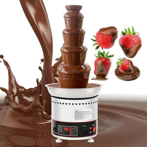 Commercial Chocolate Fountain Fountain - 4/5/6/7 Tiers Stainless Steel Sauce Melting Pot/Chocolate Waterfall Machine for Party Wedding Buffet Equipment。,5Layers