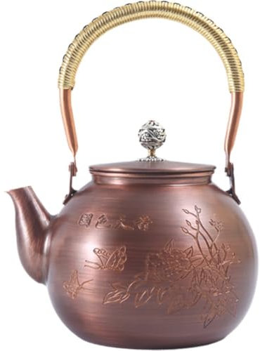 Bemvp Copper Tea Pot Stovetop Tea Kettle Chinese Water Kettle Vintage Water Boiler for Home Restaurant Stovetop Supplies