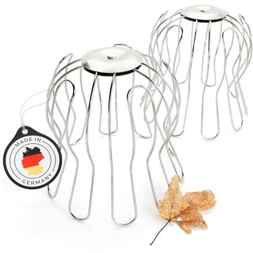 greate 2x Dachrinnen Laubschutz Verzinkt 87 bis 100mm einstellbar - Fallrohrschutz als Regenrinnen Laubschutz - Laubfang Fallrohr, Dachrinnen Sieb, Sieb für Regenfallrohr, Sieb Dachrinne