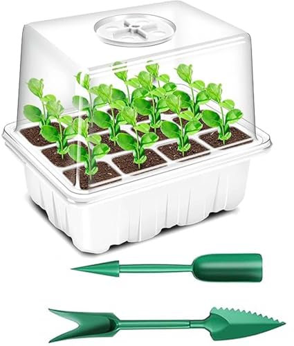HBBursts Semenzaio for Piantine, Vassoi for L'avvio delle Piantine Riutilizzabili, con Fori di Drenaggio, Cupola, for L'avvio dei Semi(C(White),10pack)