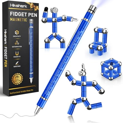 Hinshark Gifts for Boys, Magnetic Fidget Pen Toys for Kids School Supplies | Birthday Mens Gifts for Christmas Stocking Fillers Stuffers Cool Gadgets, Secret Santa Gifts for Men/Him/Teenage/Kids/Boys