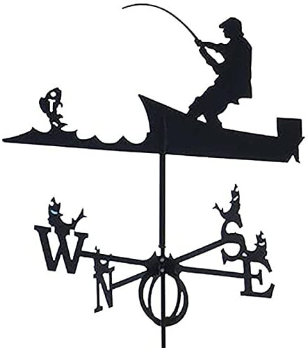 RCSTYNUK Wetterfahne, Windrichtungsanzeiger, Retro-Form, hohl geschnitzter Wetterhahn, Windrichtungsanzeiger aus Edelstahl, Gartendach, Heimdekoration