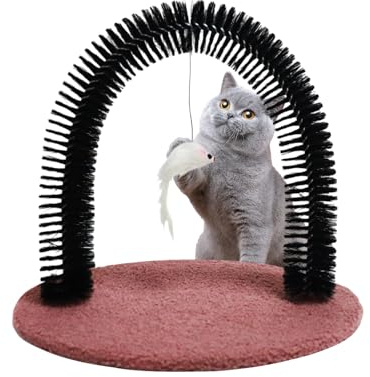 Katzenpflege-Set Für Wohnungskatzen | Interaktive Katzenpflege Mit Kratzfläche Und Bürsten,Haarbürste Für Fellpflege Und Reinigung Von Katzen & Kaninchen Mit Kratzschutz Für Tägliche Pflegeroutine