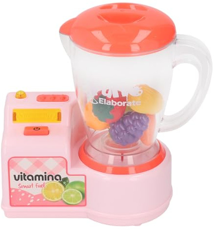 TARSHYRY Toy Blender, Toy Kitchen Sets Fruit Juicer, Kids Blender, Interactive Educational Smoothie Maker, Kids Pretend Play with Realistic Fruit Pretend Play for Boys Girls (Pink)