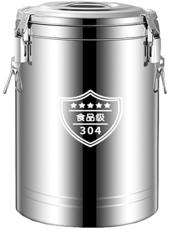 Luftdichter Edelstahlbehälter, großer Behälter mit Verschlussklemme, Behälter for die Küchentheke for Zucker, Mehl, Tee, Gewürze, Reis, Öl(30L)