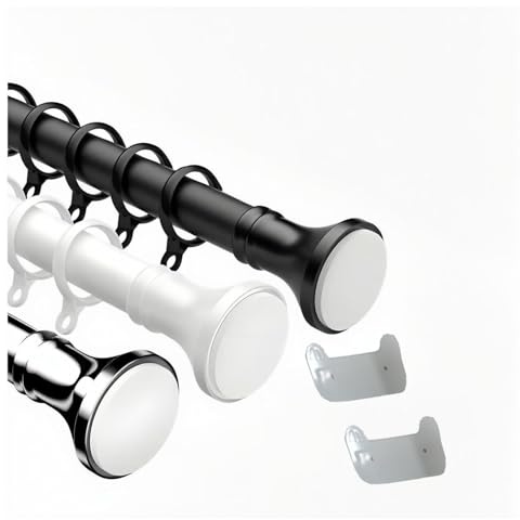 Telescopica Asta Tenda Doccia,Asta Per Tenda Tensione,Bastone Telescopico In Acciaio Inox,estensibile 40-500cm,molla Regolabile,Facile Da Montare,Per Bagno,Balcone,divisorio(White,40-55cm)