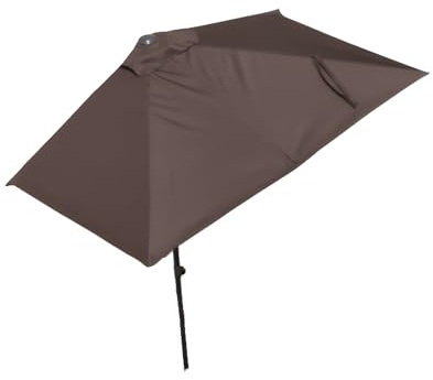 Ombrellone da terrazza da 2,5 m con manovella a metà design per terrazza e portico, protezione dai raggi UV, 5 stecche robuste, perfetta soluzione per l'ombra esterna contro la parete
