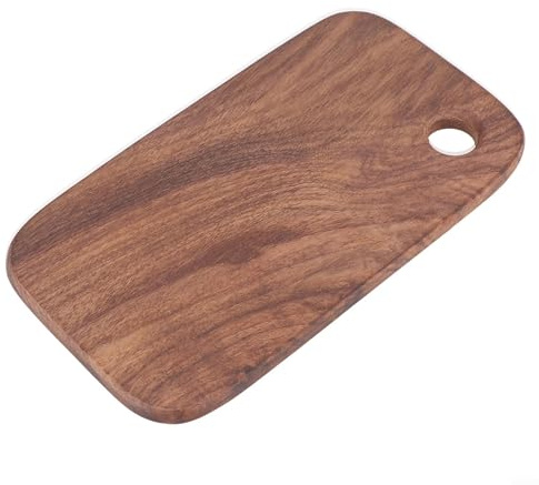 Planche à découper portable en bois de noyer naturel avec trou de suspension pour cuisine, barbecue, pique-nique, préparation des aliments, batterie de cuisine légère (S (15,5 x 8,5 x 1))