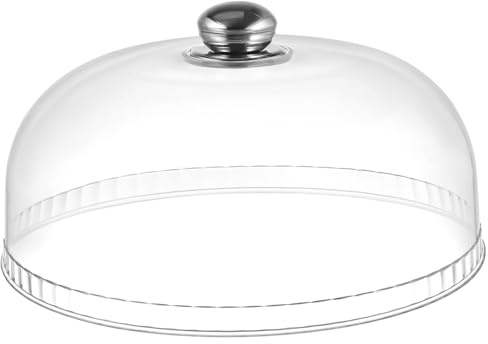 BAZEITFLOW 1pezzi Copritorta Trasparente Con Manico Cupola Protettiva Antipolvere Per Vassoio Alimentare Cloche in Plastica Per Conservazione Snack e Dolci Pratica e Facile Da Pulire
