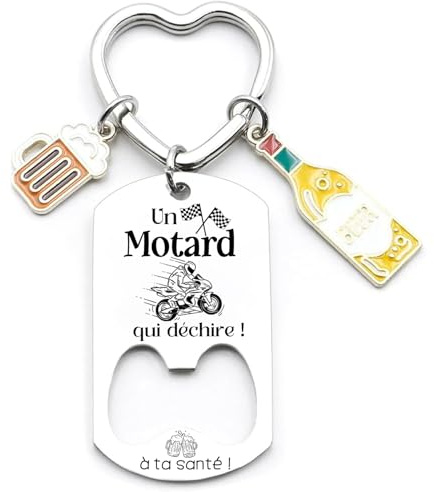 Cadeau Collègue de Travail Personnalisé pour Porte-Clé Original Motard Boulanger chef Kiné Pêcheur Banquier Danseur