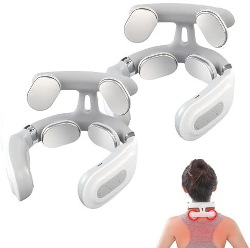 Elektrisches Nackenmassagegerät mit Impulsen, 6 Massage- & Heizmodi, 16 einstellbare Kraftstufen, tragbare Nackenmassage, zur Linderung von Nackenschmerzen und Schultersteifheit (2 Stück)