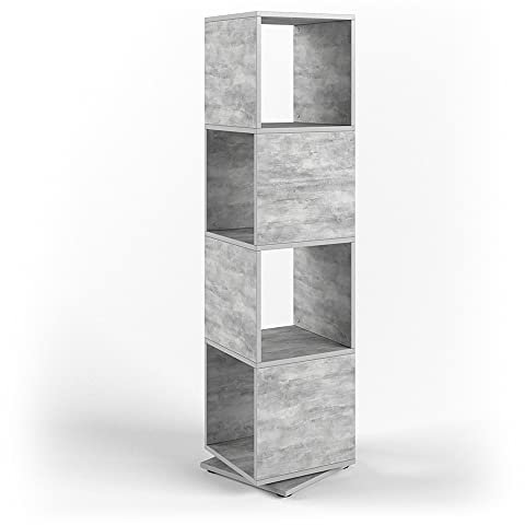 Vicco Drehregal, Aktenregal für Ordner, Beton, 35 x 142 cm