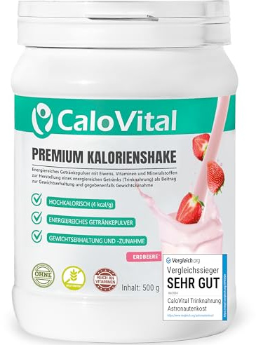 Frullati proteici sostitutivi del pasto con molte vitamine | Bere cibo ipercalorico per l'aumento di peso | Carboidrati e proteine ​​come frullato calorico | CaloVital