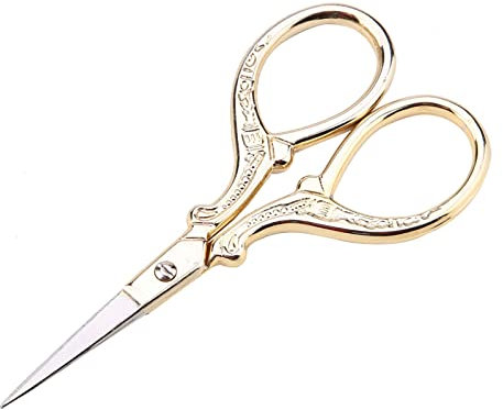 Vintage Nähset Edelstahl Kreuz Stich Antike Nähschere Stickschere Multifunktions DIY Kunsthandwerk Handwerk Zubehör für Nähen Stickerei (Gold)