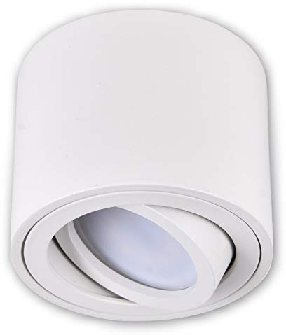 LICHT DISCOUNT Dimmbare LED Aufbauleuchte 5W weiss neutralweiss 230V 3 Stufen Dimmung ohne Dimmer möglich 100/40/15% Aufbaulampe LED Decken Spot Schwenkbar