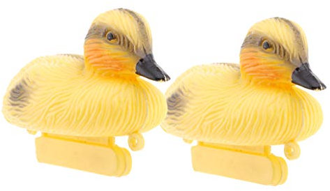 Fenteer 2Pack Plastic Baby Duck Floating Decoy Yellow Ducks Outdoor Garden Pond Ornament