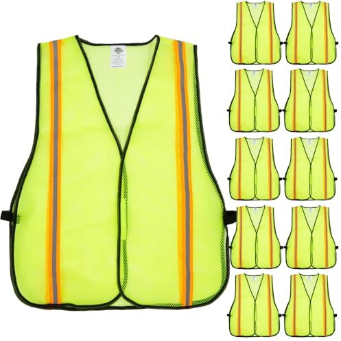 Dazonity High Visibility Reflective Safety Vest, Durable Mesh,High Visibility Reflective Strips, Fit for Men & Women, Work, Construction,Cycling, Surveyor,