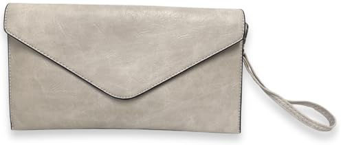 Wedmay Große Clutch-Tasche für Damen, Umschlag-Stil, Handgelenkriemen, Abendtasche