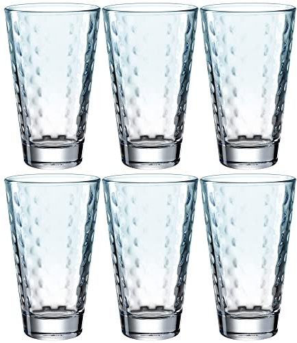 Leonardo Optic 025901 Lot de 6 verres à long drink lavables au lave-vaisselle en verre coloré Menthe 300 ml