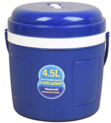 MagiDeal Ice Bucket Car Insulated Bucket w/Lid Food Heat And Cold Round with Handle for Travel Beverage, 4.5 Blue