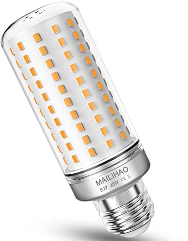 MAILIHAO 1-Pack 25W E27 Corncob Led lamp, 200W Equivalent to Light Bulbs 3000k Warm White 2500 lumens, not dimmable, Energy-Saving lamp Small Edison Screw E27 lamp
