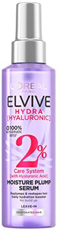 L'Oreal Paris Elvive Hydra Hyaluronic Serum, With Hyaluronic Acid for Dry, Dehydrated Hair, Replumping Hydrating Treatment, for All Hair Types, 150ml