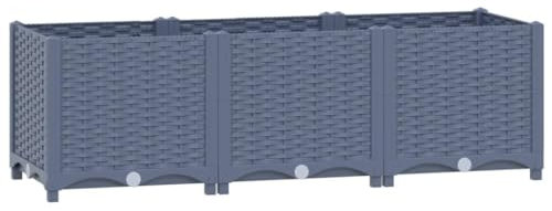 vidaXL Fioriera Rialzata 120x40x38 cm in Polipropilene