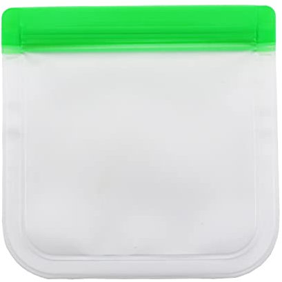 AGGERT Lebensmittelaufbewahrungstasche grüner Silikon-Lebensmittelbeutel wiederverwendbar Frischhaltebeutel Obst Gemüse versiegelter Beutel auslaufsicherer Druckverschlussbeutel 5St 19,4x22cm
