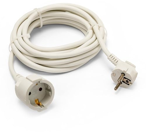 Prolunga elettrica standard Schuko, 5 metri, 16A, H05VV-F3G1.5MM2, GS
