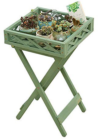 FLBT Blumentopfhalter Pflanzenständer Holz Pflanzenständer Blumentopfregal Standregal Pflanzenregale Blumen Hocker Tisch Outdoor Indoor Wohnzimmer Balkon Blumenständer (Color : Blue)