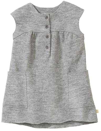 Disana Walk-Kleid, aus leichtem Wollwalk für das ganze Jahr | 100% Bio-Merinowolle GOTS, IVN Best | Baby Kleinkind Kind Mädchen | Made in Germany | Grau Gr. 110-116
