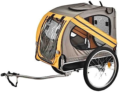 PRUJOY Hundefahrradanhänger, Hundeanhänger, Haustierwagen für Fahrräder mit Universalkupplung, Faltbarer Fahrradwagen-Frachtträger für Hunde mit Schnellverschluss (A)