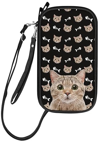 DOTBUY-SHOP Reisepass Tasche Familie Reiseorganizer, Kätzchen/Katze Muster Reisepasshülle Familie 4 Pässe, Reisepass Brieftasche Reisedokumententasche Reisepass Organizer (Süße Katze)