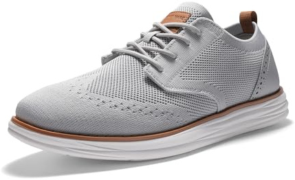 Bruno Marc Scarpe Oxford Uomo in Pelle Classiche Stringate Derby Basse Estive Vintage Elegante Leggere Scarpe,Size 43,Grigio,SBOX2406M