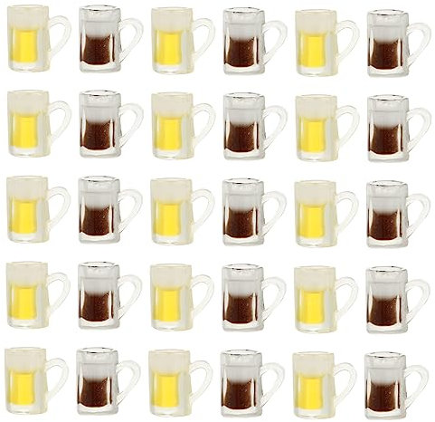 UPKOCH 30st Bierflasche Aus Kunstharz Bierflaschen Biermodelle Aus Harz Bieranhänger Aus Harz Dekorationszubehör Aus Harz Puppenhaus-biergläser Puppenhaus-biereimer Mini Ornamente