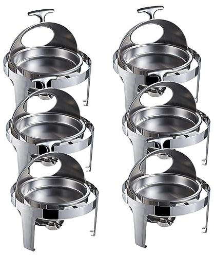 Chafing Dish Buffet Set,Round Catering Warmer,Rectangular Coil Top Heating Set Tray Holder Lid for Dining at Parties Weddings Birthdays