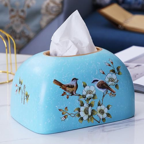 BURLOE Keramik Kosmetiktücher Box, Halter Spender Für Handelsüblichen Taschentücher Und Papiertücher Als Deko Fürs Sofa Wohnzimmer Tissue Papier,2