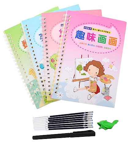 PLAFOPE 4stücke Junge Mädchen Schreibübungsbuch Englisch Übungsbuch Copybook Kalligrafisches Briefschreiben Für Vorschule