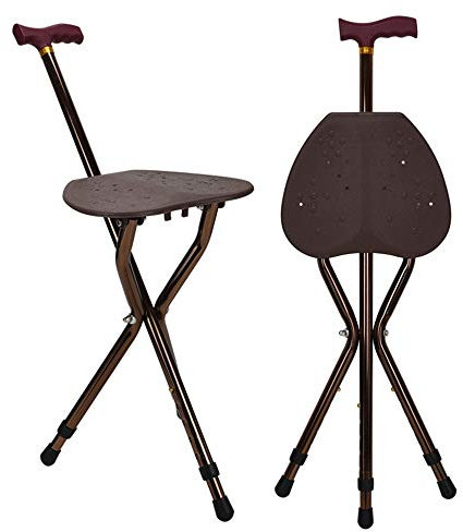 YQZQXWA Bastone da Passeggio Pieghevole, Sedia con Bastone da Passeggio telescopico, treppiede Leggero, Altezza Regolabile, ausilio per la Mobilità, per Anziani, disabili, Pesca, alla Moda Innovate