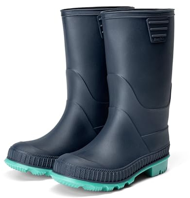 DREAM PAIRS Bottes de Pluie Enfant Semelle Antidérapante,Navy/Green,36