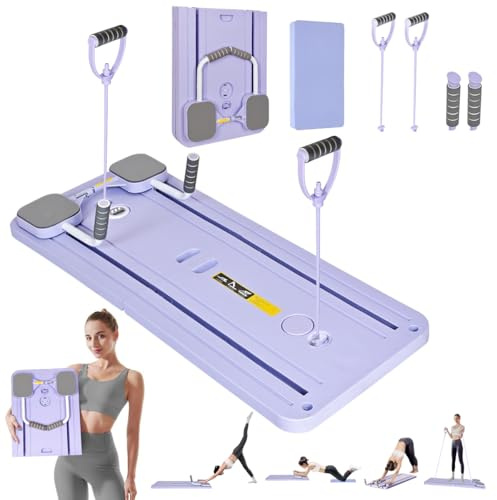 Tragbare Pilates Reformer Board - Vielseitige zusammenklappbare Heimtrainingsausrüstung für Core-/Rücken-/Arm-/Beintraining, Fitnessgeschenk